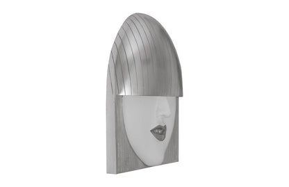 Phillips Collection - Fashion Faces Wall Art, Large, Smile, White and Silver Leaf - PH94749 view 2