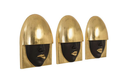 Phillips Collection - Fashion Faces Wall Art, Small, Black and Gold Leaf (Set of 3) - PH90450 veiw 6