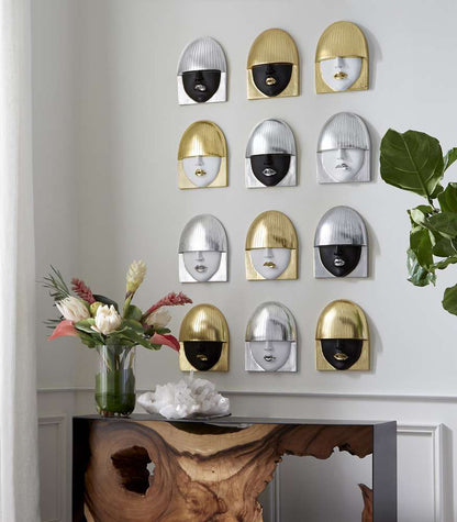 Phillips Collection - Fashion Faces Wall Art, Small, White and Gold Leaf (Set of 3) - PH101929 veiw 3
