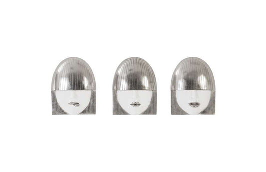 Phillips Collection - Fashion Faces Wall Art, Small, White and Silver Leaf (Set of 3) - PH90451 veiw 1
