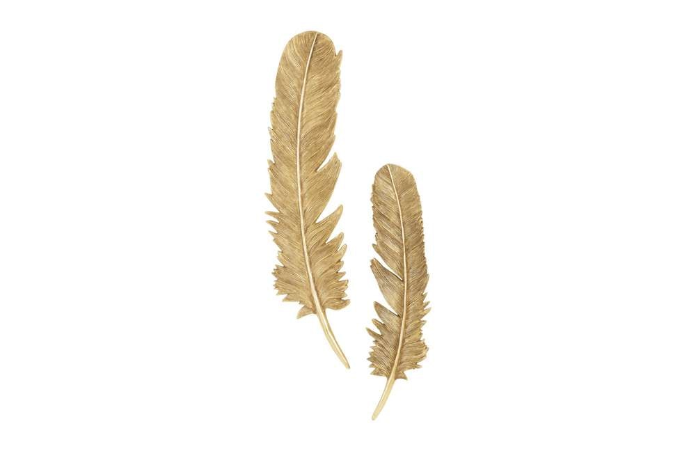 Phillips Collection - Feathers Wall Art, Large, Gold Leaf (Set of 2) - PH95596 veiw 1