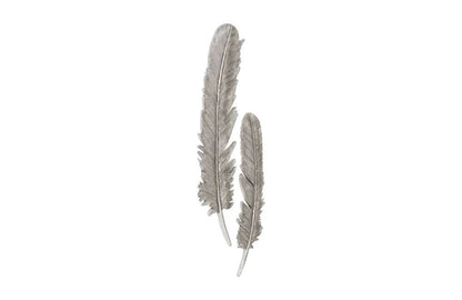 Phillips Collection - Feathers Wall Art, Large, Silver Leaf (Set of 2) - PH96270 veiw 2