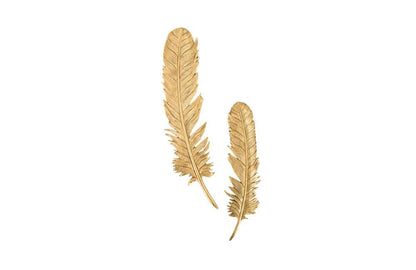 Phillips Collection - Feathers Wall Art, Small, Gold Leaf (Set of 2) - PH67716 veiw 1