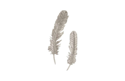 Phillips Collection - Feathers Wall Art, Small, Silver Leaf (Set of 2) - PH79017 veiw 1
