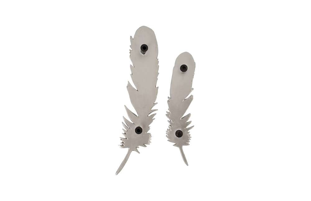 Phillips Collection - Feathers Wall Art, Small, Silver Leaf (Set of 2) - PH79017 veiw 3