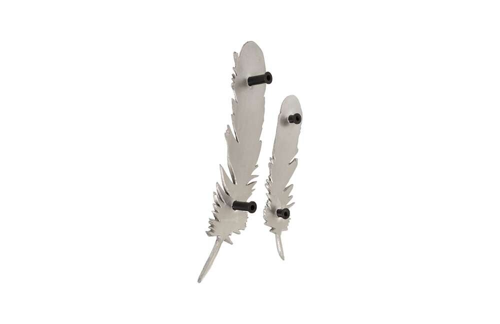 Phillips Collection - Feathers Wall Art, Small, Silver Leaf (Set of 2) - PH79017 veiw 4