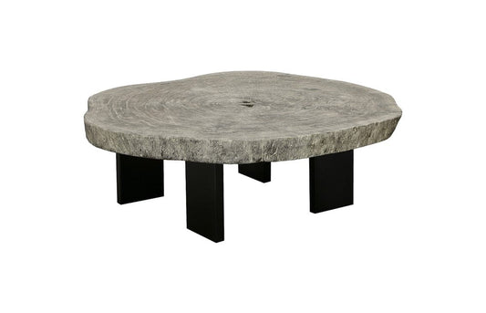 Phillips Collection - Floating Coffee Table with Black Legs, Gray Stone, Size Varies - TH113887 view 1