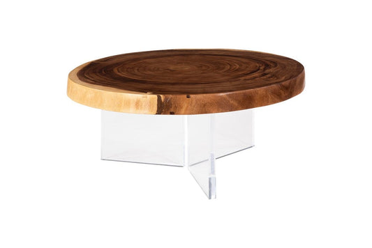 Phillips Collection - Floating Round Coffee Table With Acrylic Legs, Natural - TH119069 view 1