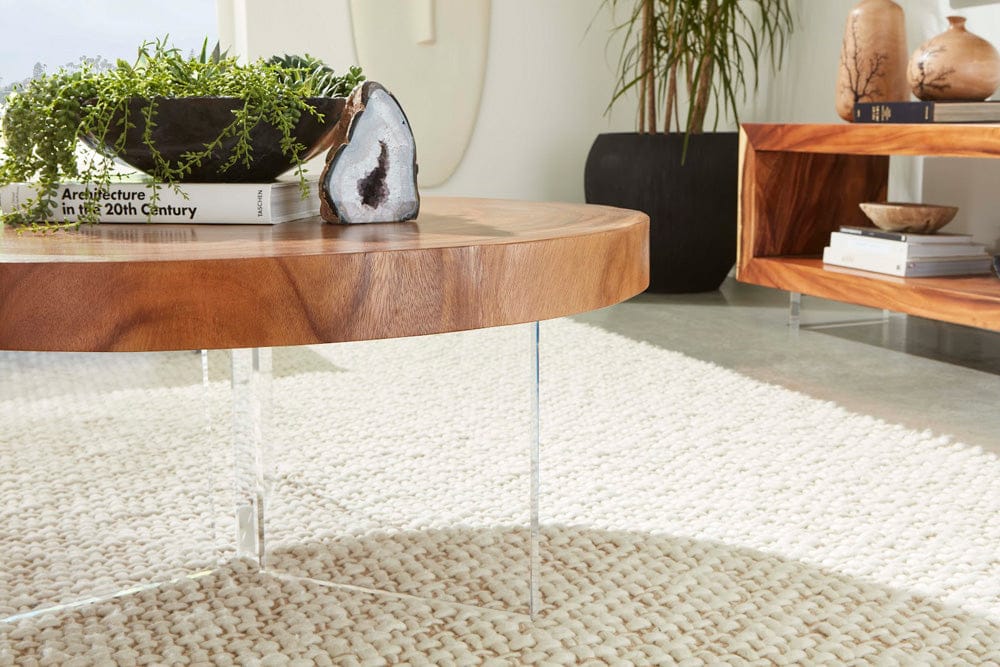 Phillips Collection - Floating Round Coffee Table With Acrylic Legs, Natural - TH119069 view 3