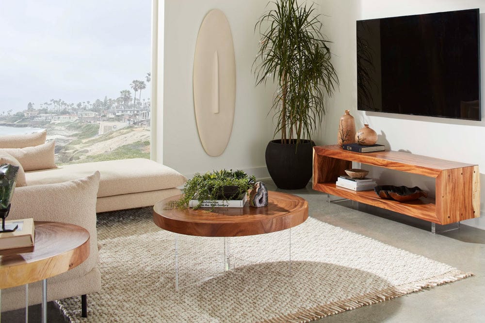 Phillips Collection - Floating Round Coffee Table With Acrylic Legs, Natural - TH119069 view 4