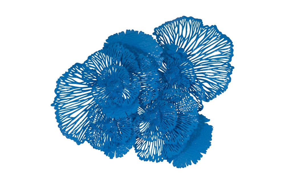 Phillips Collection - Flower Wall Art, Large, Blue, Metal - TH101837 view 1