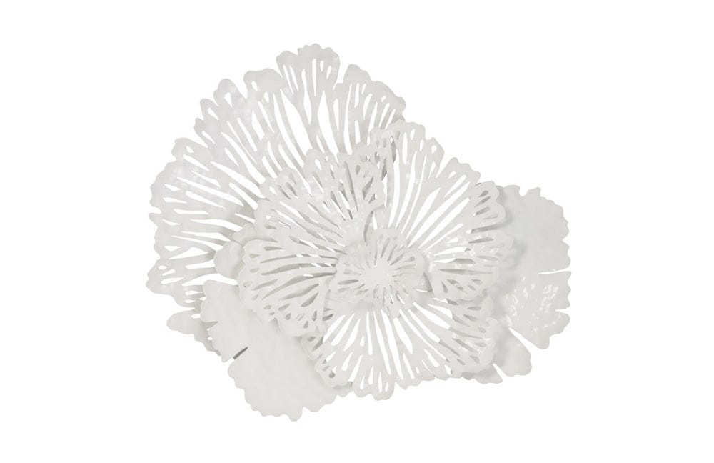 Phillips Collection - Flower Wall Art, Small, White, Metal - TH79998 view 1