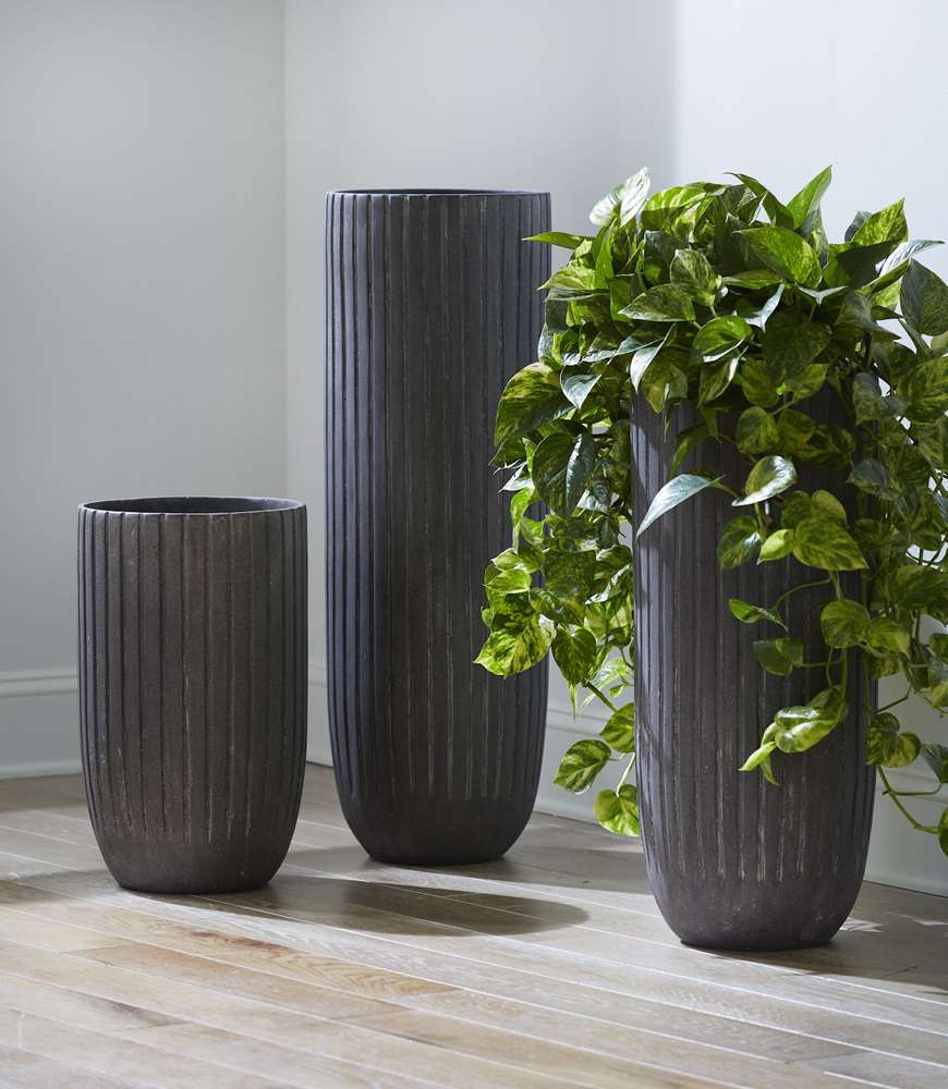 Phillips Collection - Fluted Planter, Small, Gray - PH97033 view 4