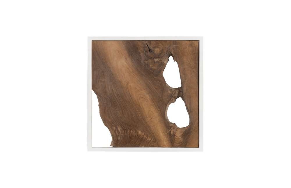 Phillips Collection - Framed Slice Wall Tile, Teak Wood, White Frame - ID105514 veiw 1
