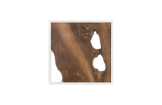 Phillips Collection - Framed Slice Wall Tile, Teak Wood, White Frame - ID105514 veiw 1
