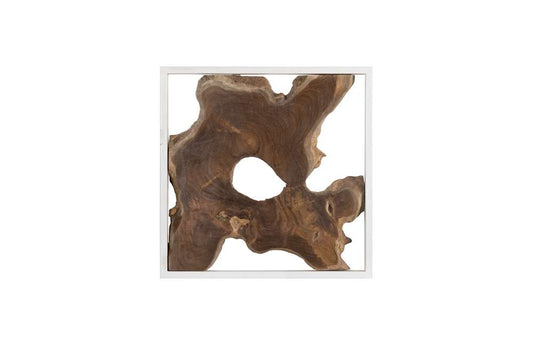 Phillips Collection - Framed Slice Wall Tile, Teak Wood, White Frame - ID105514 veiw 2