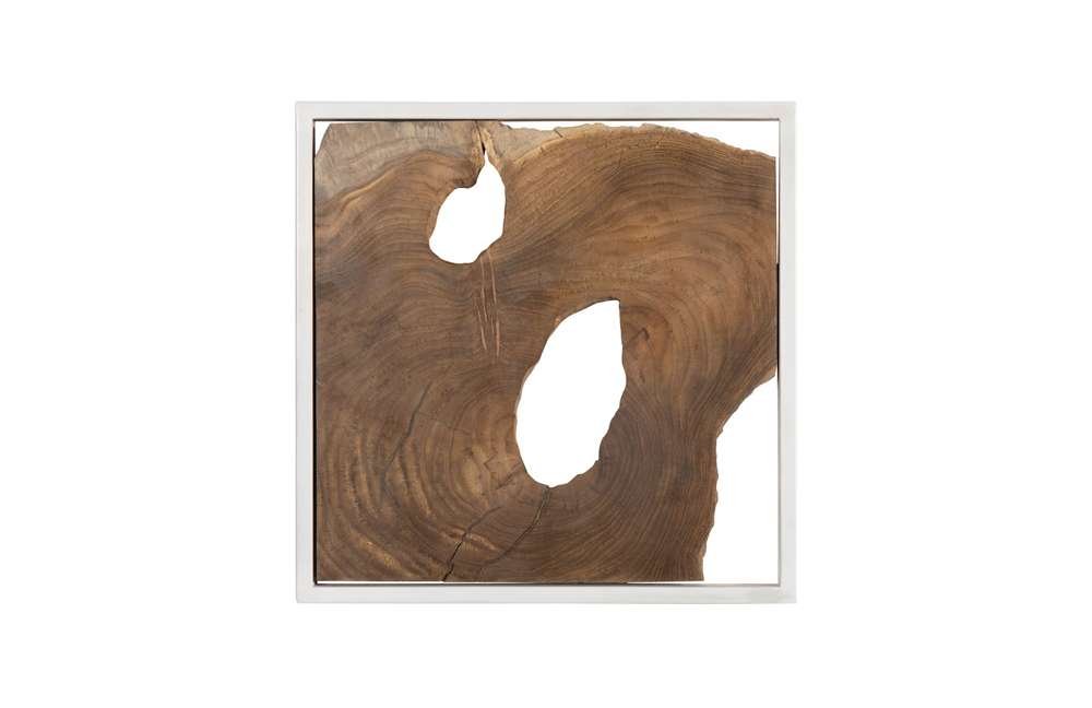 Phillips Collection - Framed Slice Wall Tile, Teak Wood, White Frame - ID105514 veiw 3