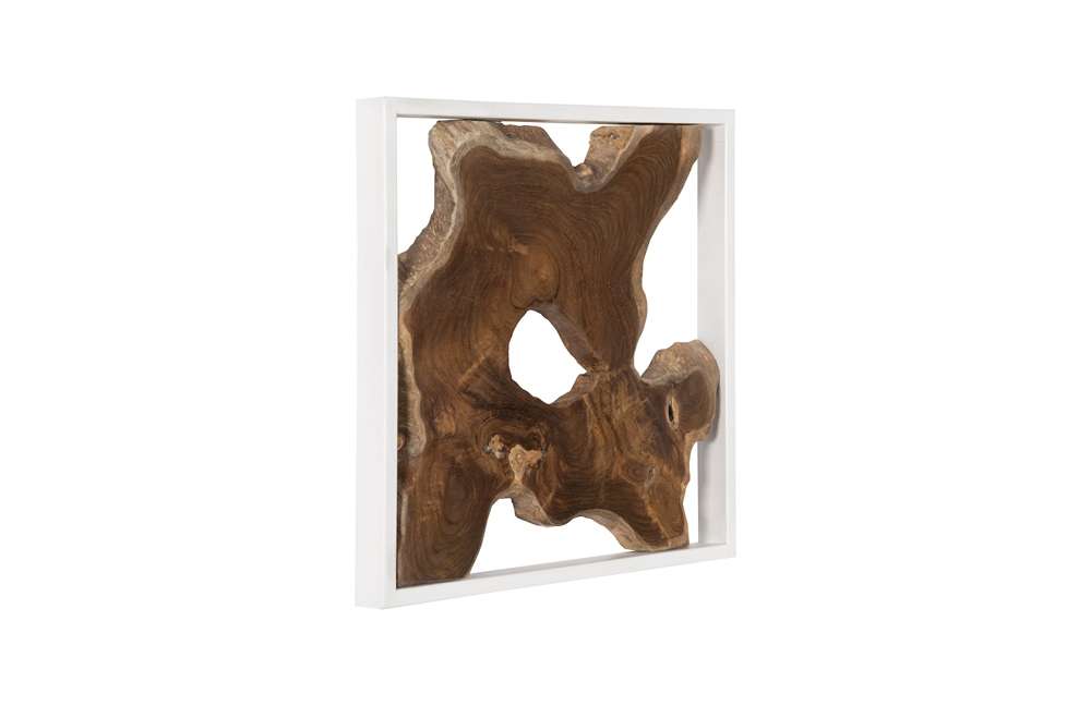 Phillips Collection - Framed Slice Wall Tile, Teak Wood, White Frame - ID105514 veiw 5
