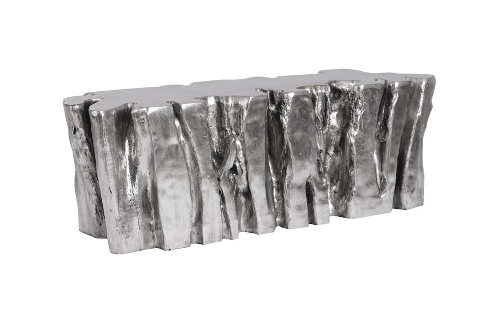 Phillips Collection - Freeform Root Bench, Silver Leaf - PH104351 veiw 1