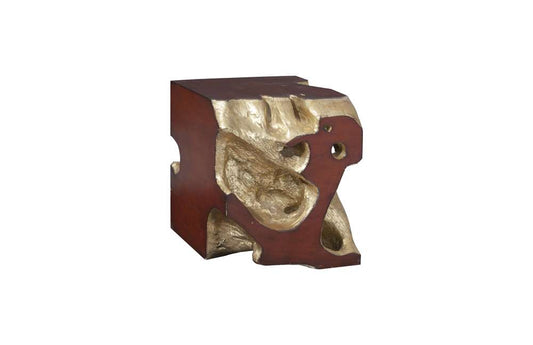 Phillips Collection - Freeform Stool, Gold Leaf, Faux Bois, SM - PH62425 veiw 1