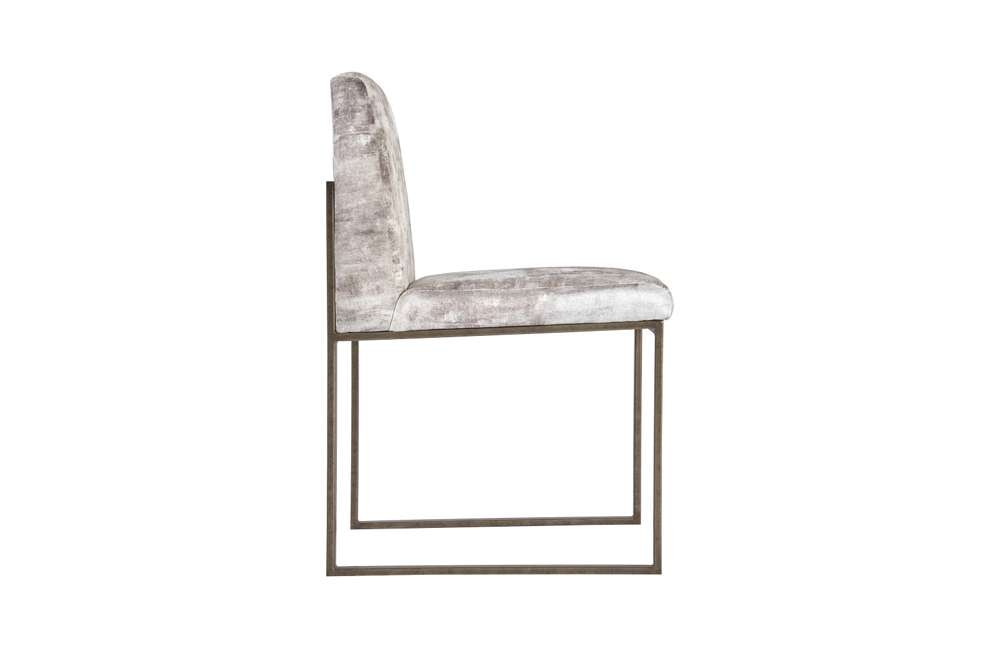 Phillips Collection - Frozen Dining Chair, Beige Mist Fabric, Antique Brass Metal Frame - PH99962 veiw 3