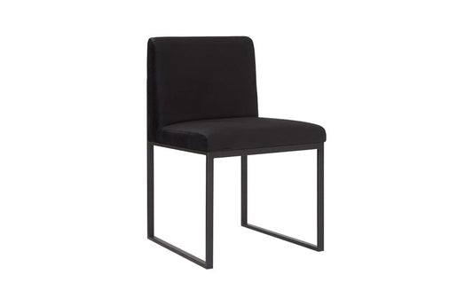 Phillips Collection - Frozen Dining Chair, Black Velvet Fabric, Matte Black Metal Frame - PH99960 view 1