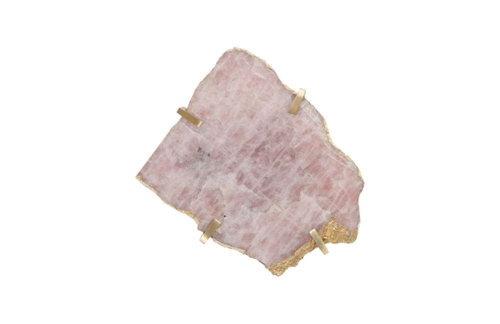 Phillips Collection - Gem Wall Tile in Brass Setting, Rose Quartz - CH84026 veiw 1