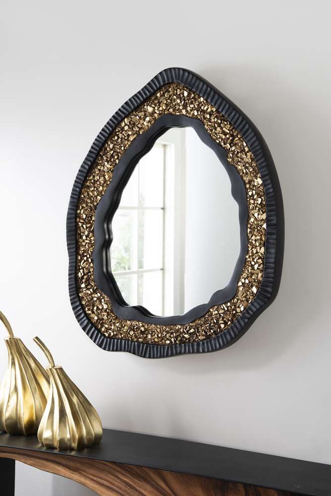 Phillips Collection - Geode Mirror, Black And Gold, Matte - PH104149 veiw 5