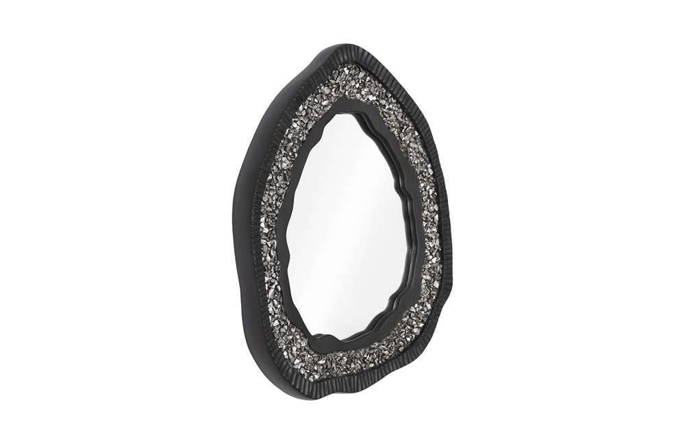 Phillips Collection - Geode Mirror, Black And Silver, Matte - PH104347 veiw 2