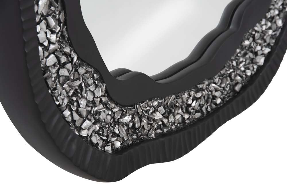 Phillips Collection - Geode Mirror, Black And Silver, Matte - PH104347 veiw 3