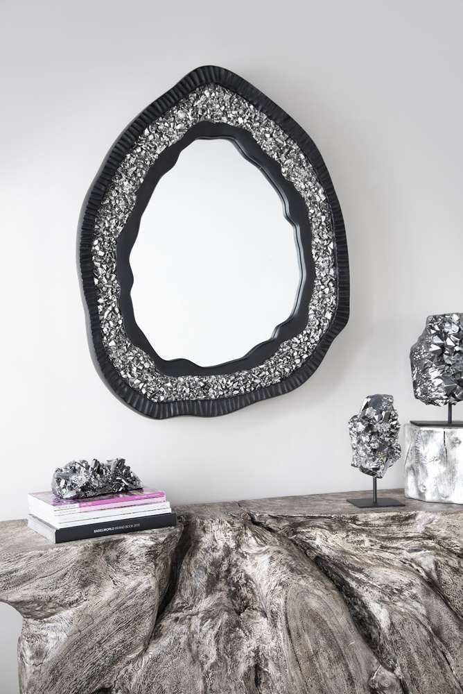 Phillips Collection - Geode Mirror, Black And Silver, Matte - PH104347 veiw 5