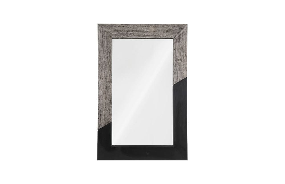 Phillips Collection - Geometry Wood Mirror, Gray Stone, Black - TH105236 view 1