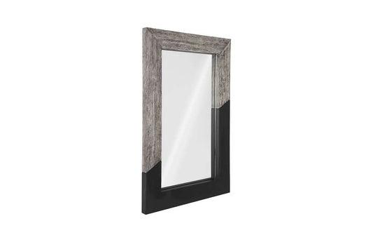 Phillips Collection - Geometry Wood Mirror, Gray Stone, Black - TH105236 veiw 2