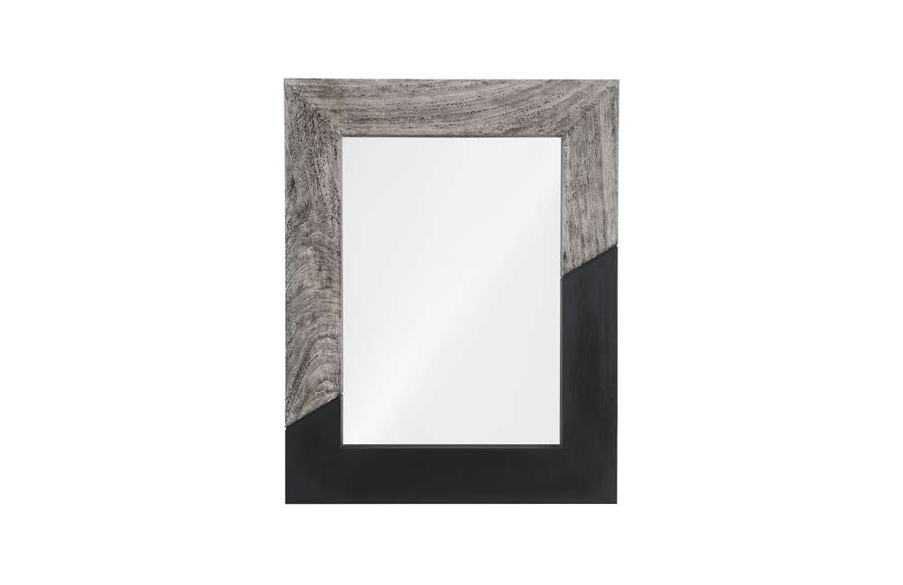 Phillips Collection - Geometry Wood Mirror, Gray Stone, Black - TH105237 veiw 1