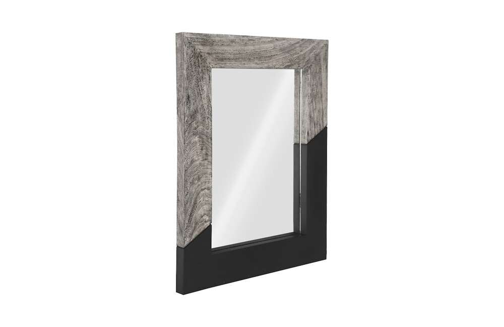 Phillips Collection - Geometry Wood Mirror, Gray Stone, Black - TH105237 veiw 2