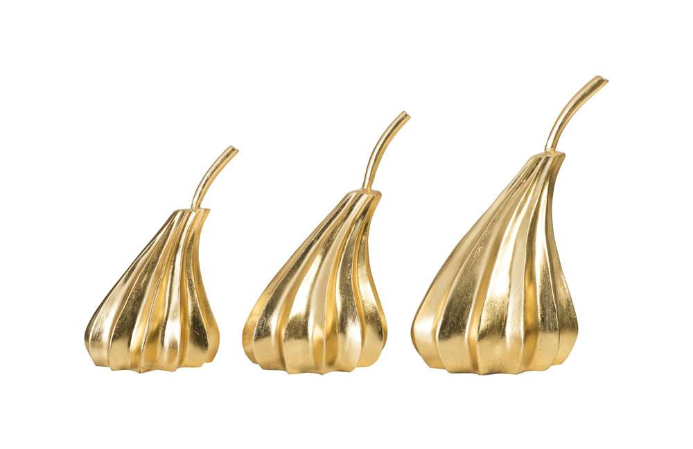 Phillips Collection - Hand Dipped Pears Set of 3, Gold Leaf - PH89118 veiw 1