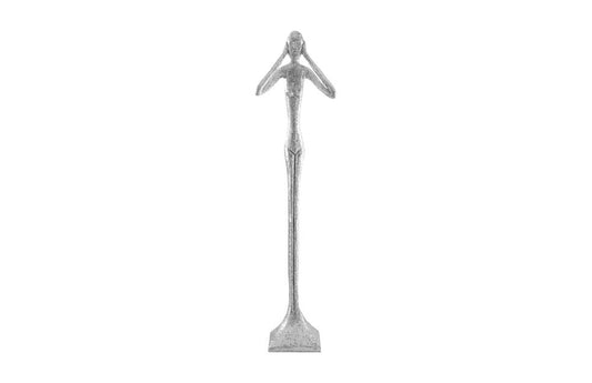 Phillips Collection - Hear No Evil Skinny Sculpture, Silver Leaf, LG - PH66163 veiw 1