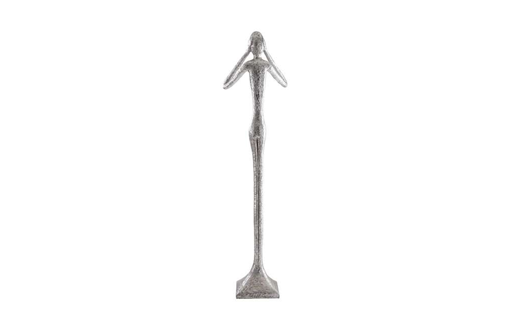 Phillips Collection - Hear No Evil Skinny Sculpture, Silver Leaf, LG - PH66163 veiw 2