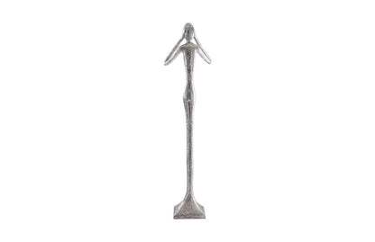 Phillips Collection - Hear No Evil Skinny Sculpture, Silver Leaf, LG - PH66163 veiw 2