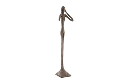 Phillips Collection - Hear No Evil Slender Sculpture, Large, Resin, Bronze Finish - PH65572 veiw 3