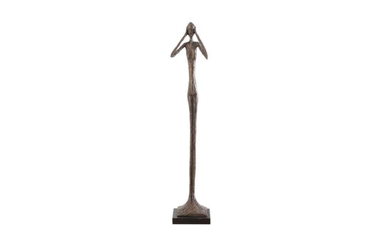 Phillips Collection - Hear No Evil Slender Sculpture, Small, Resin, Bronze Finish - PH59234 veiw 1