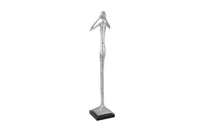 Phillips Collection - Hear No Evil Slender Sculpture, Small, Resin, Silver Leaf - PH66276 veiw 2