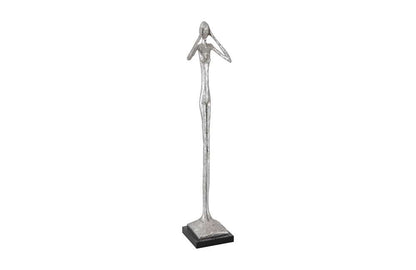 Phillips Collection - Hear No Evil Slender Sculpture, Small, Resin, Silver Leaf - PH66276 veiw 3