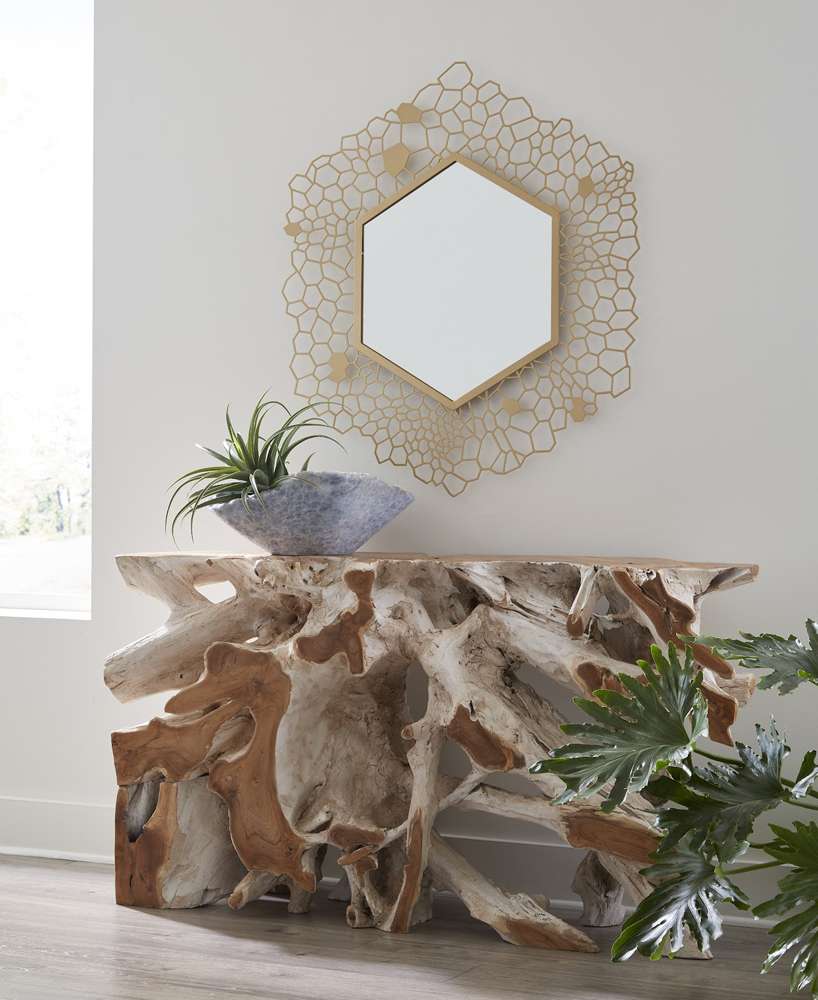 Phillips Collection - Hexagon Honeycomb Mirror Brass - TH107116 veiw 5