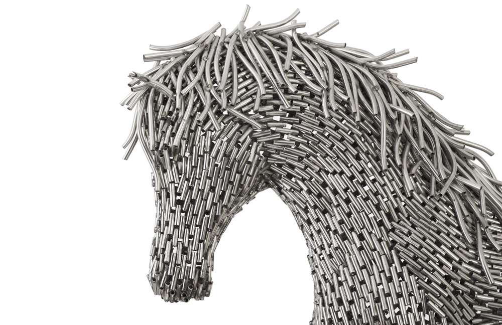 Phillips Collection - Horse Pipe Sculpture, Walking, Stainless Steel - ID96061 veiw 2