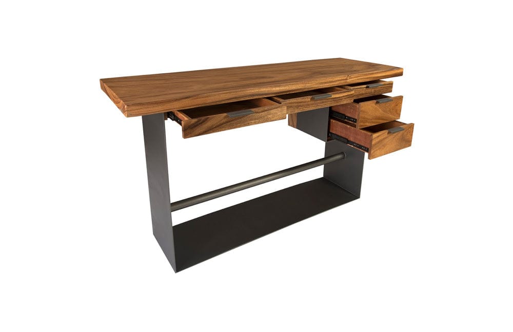 Phillips Collection - Iron Frame Standing Desk with Drawers, Natural, Bar Height - TH82453 view 3