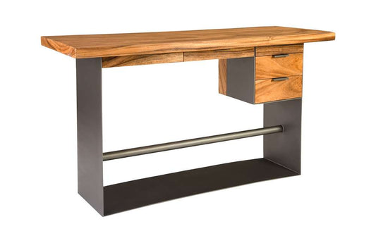 Phillips Collection - Iron Frame Standing Desk with Drawers, Natural, Bar Height - TH82453 veiw 1