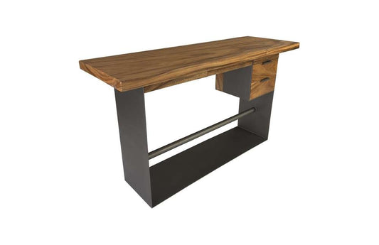 Phillips Collection - Iron Frame Standing Desk with Drawers, Natural, Bar Height - TH82453 veiw 2