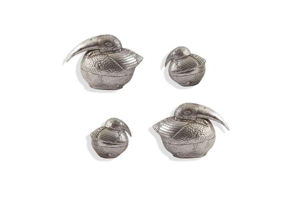 Phillips Collection - Kiwi Birds Wall Art (Set of 4) - Silver Leaf - PH66920 veiw 1