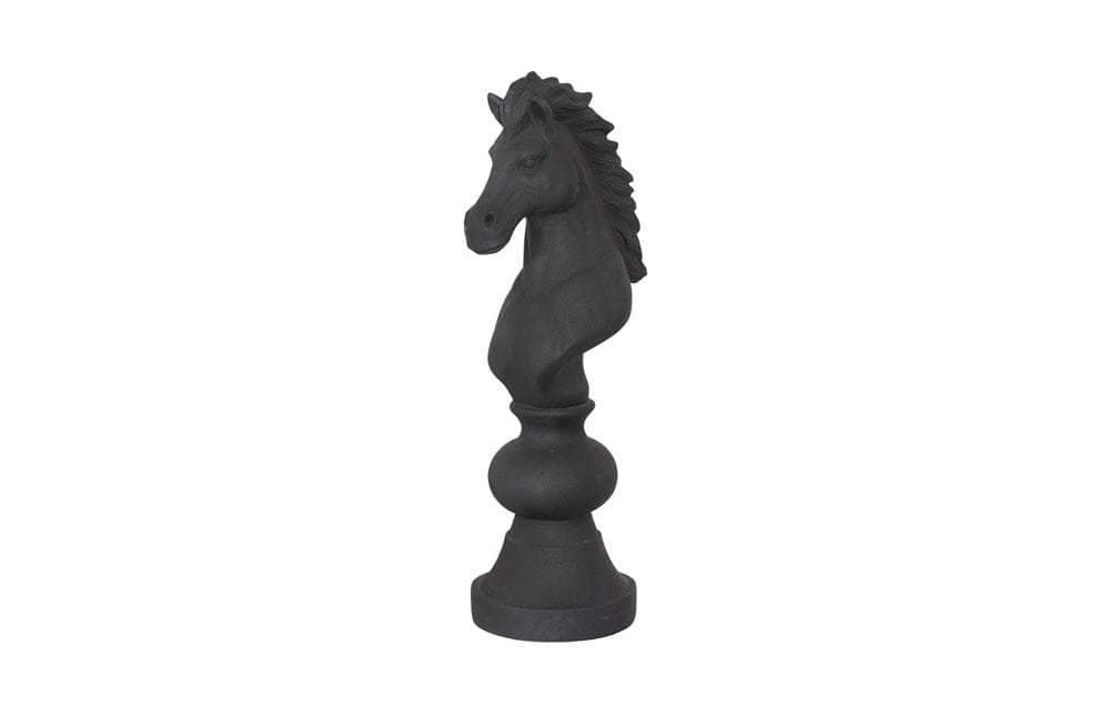 Phillips Collection - Knight Chess Sculpture, Cast Stone Black, Small - PH118747 view 1